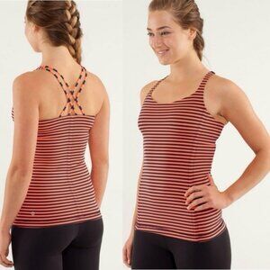 🍄 50% OFF - Lululemon Tank Top Classic Stripe Light Flare Orange Sz 8
